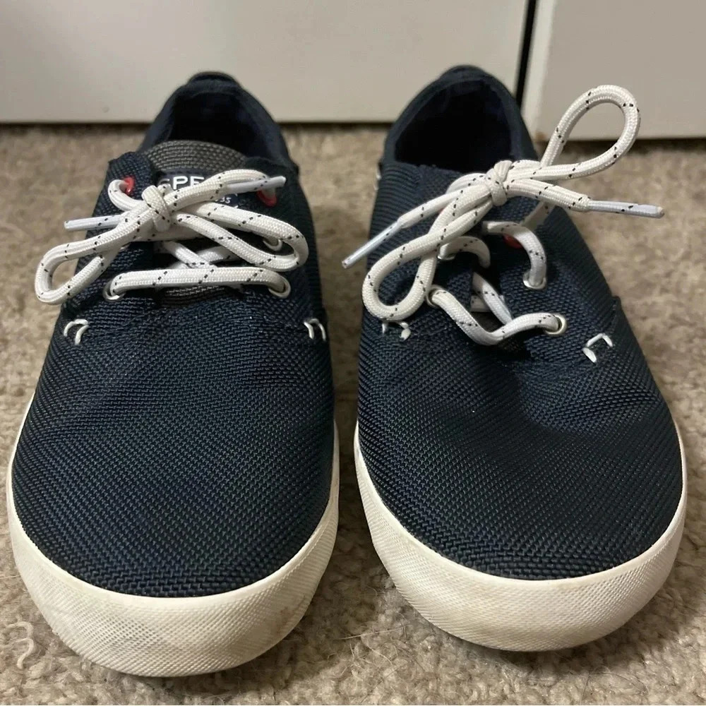 Sperry Kids Bodie Blue Grey & White Canvas Size 3.5 M
